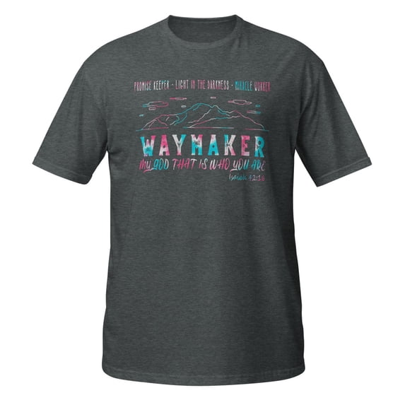 Tie dye Waymaker Miracle Worker Promise Keeper Christian T-Shirt (Dark Heather, XL)