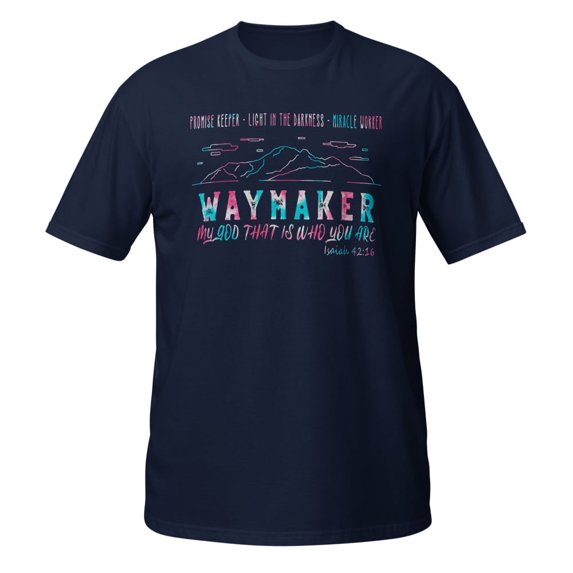 Tie dye Waymaker Miracle Worker Promise Keeper Christian T-Shirt (Navy, 2XL)