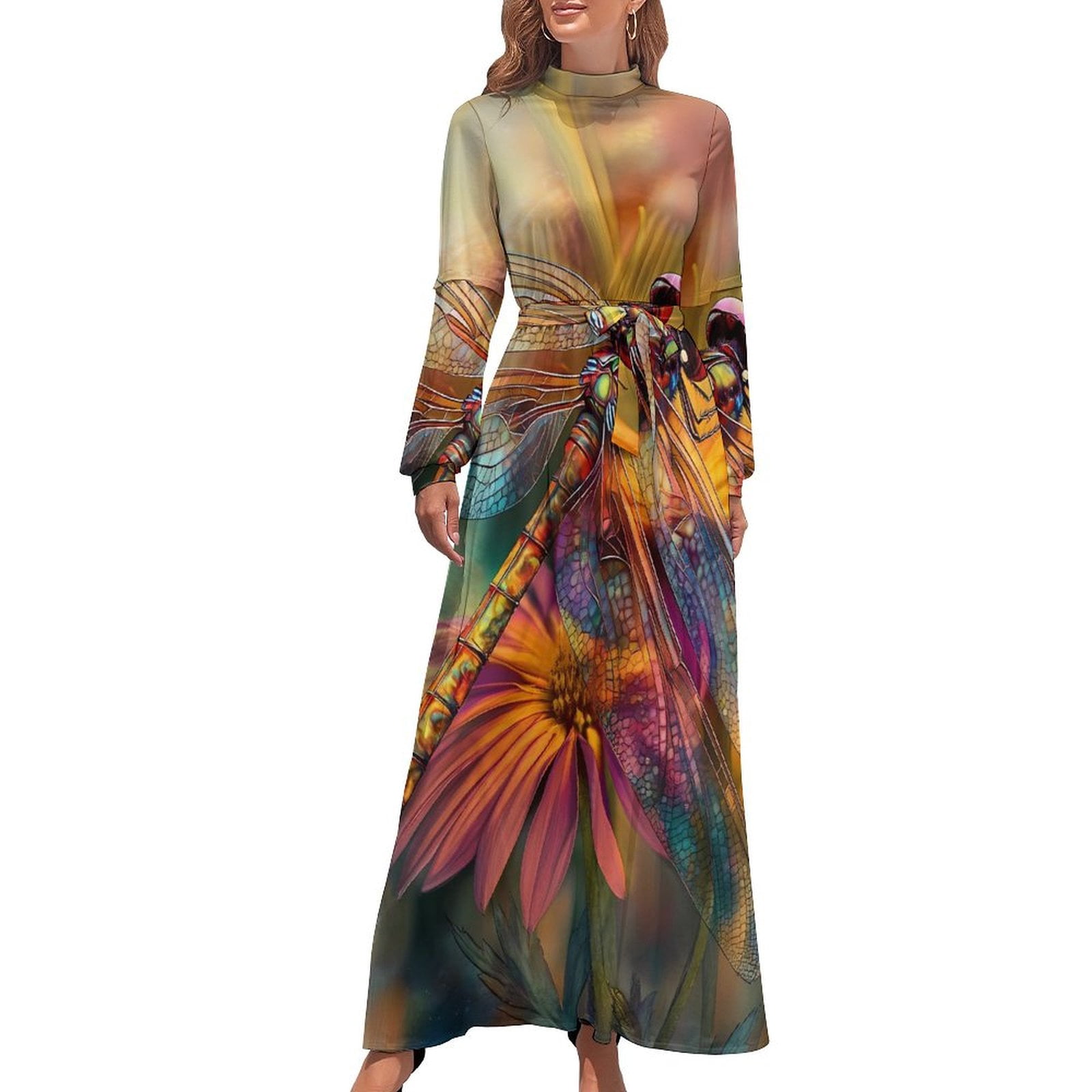 LONG DRESS WITH TIE FRONT HEAD IN THE CLOUDS
