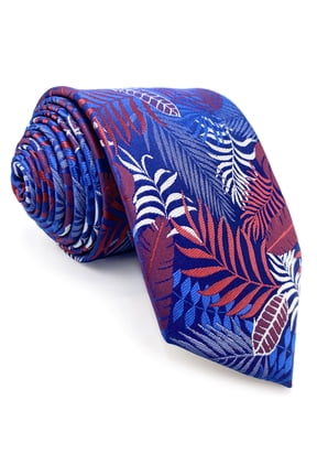 Tie for Men Necktie Blue Red White Multicolor Geometric Pattern for Party Wedding Classic Size 57.5"×3.15"