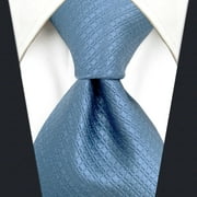Tie for Men Steel Blue Neckties Solid Color Classic Size Necktie
