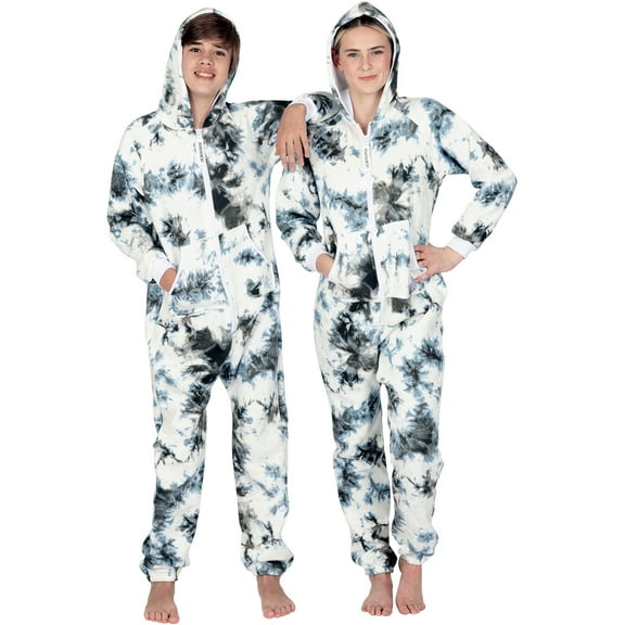 TieDye Black Kids Footless Hoodie One Piece