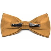 TieMart Adult Clip-On Bow Tie, Antique Gold