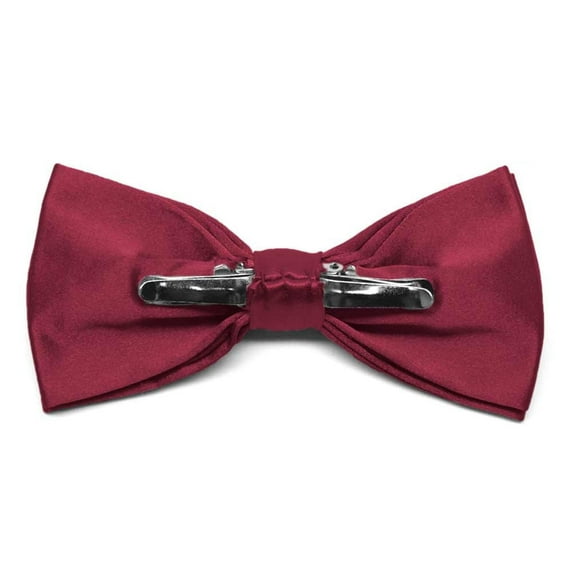 TieMart Adult Clip-On Bow Tie, Claret