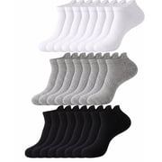 TieaTize 12 Pairs Ankle Socks for Men, Athletic Running Socks Cotton Breathable Stretchy, Anti-blister Thick Cushioned Wicking Odor Resist Sports Socks with Tab