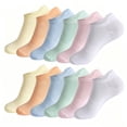 thumbnail image 1 of TieaTize 12 Pairs Ankle Socks for Women, Athletic Running Socks Cotton Breathable Soft Thin Stretchy, Anti-blister Thick Cushioned Wicking Odor Resist Sports Low Cut Socks with Tab, 1 of 5