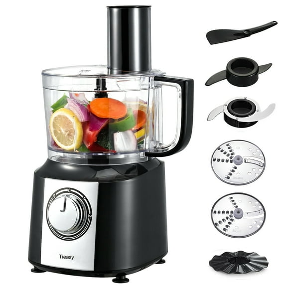 Tieasy 10 Cup Food Processor 600W Multifunctional Variable Speed Blender Chopper Shredding BPA-free