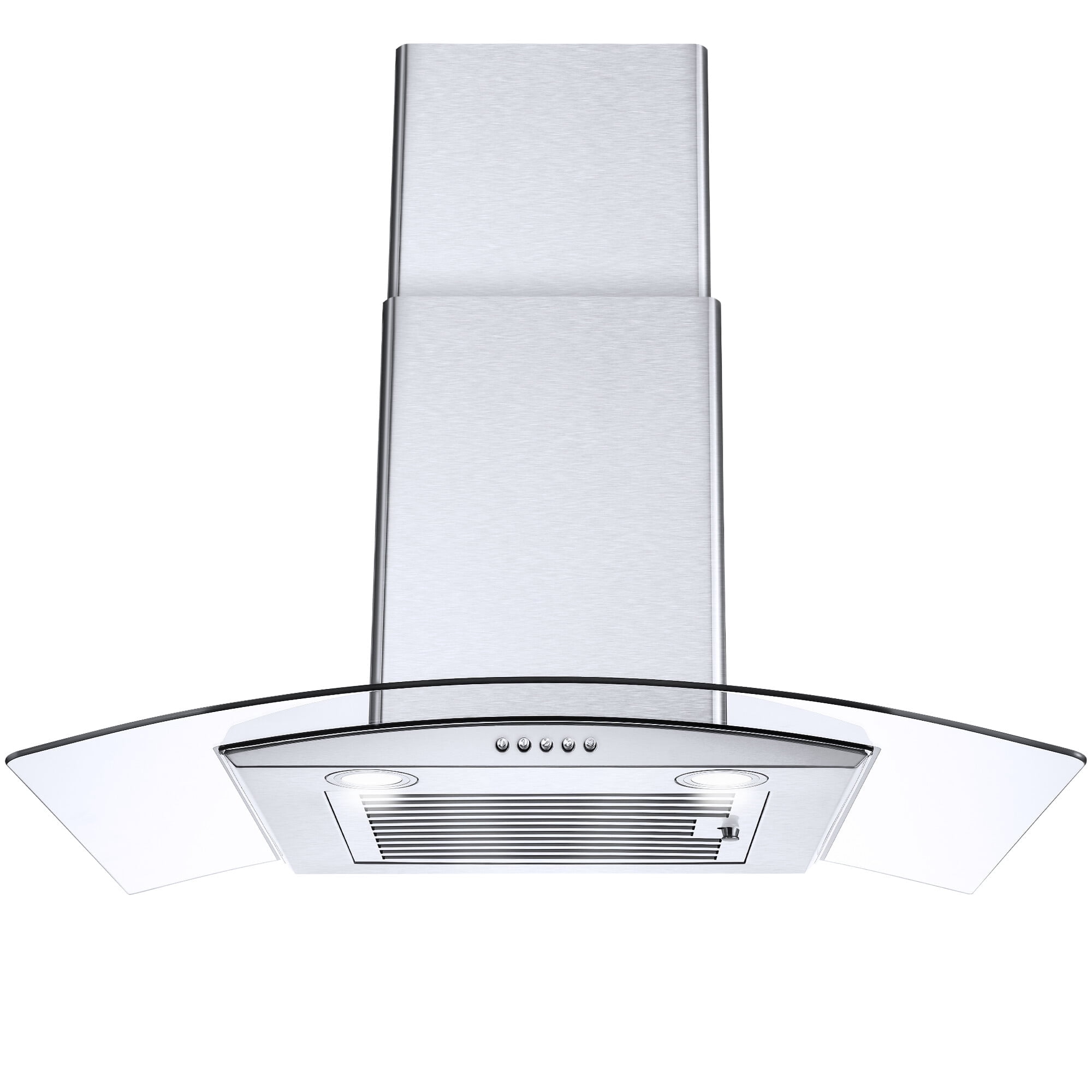 Joeaonz 30" Wall Mount Range Hood with 450 CFM Airflow, 3-Speed Fan, Tempered Glass, and Dishwasher-Safe Baffle Filters
