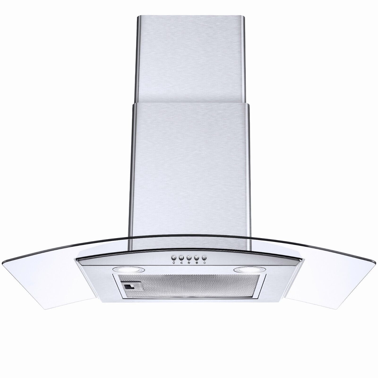 30'' Stainless Steel Convertible Wall Mounted Range Hood with Glass Canopy