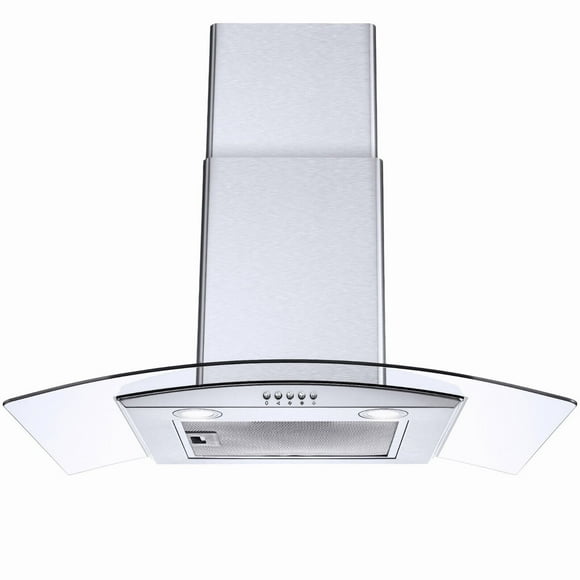 Joeaonz 30" Stainless Steel Wall Mount Range Hood 450CFM with LED Light, 3-Speed Fan, Dishwasher-Safe Filters