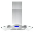 thumbnail image 1 of Joeaonz 36-Inch Island Mount Range Hood with 900 CFM, 4 LED Lights, Glass LCD Touch Control, 1 of 9
