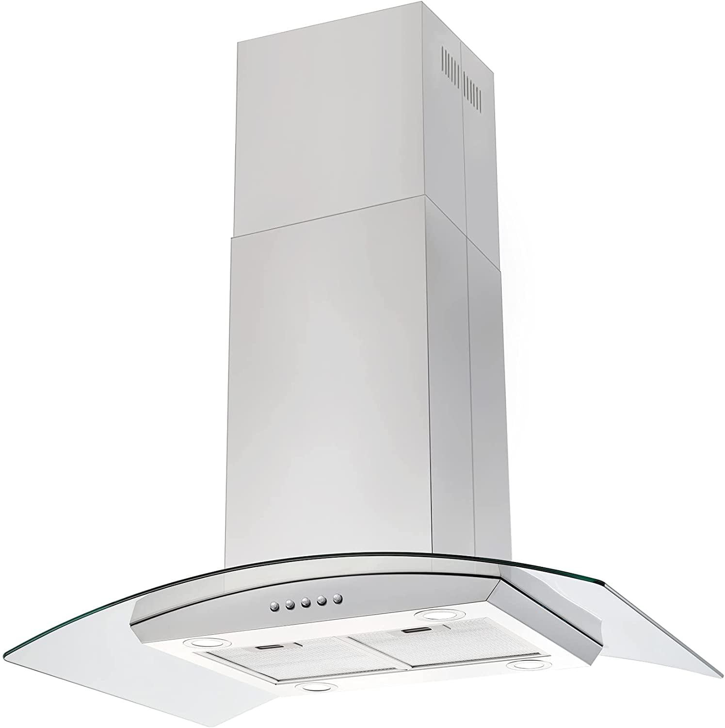 Tieasy Wall Mount Range Hood 30 inch with Ducted/Ductless Convertible Duct,  Stainless Steel Chimney-Style Over Stove Vent Hood with LED Light, 3 Speed  Exhaust Fan, 450 CFM