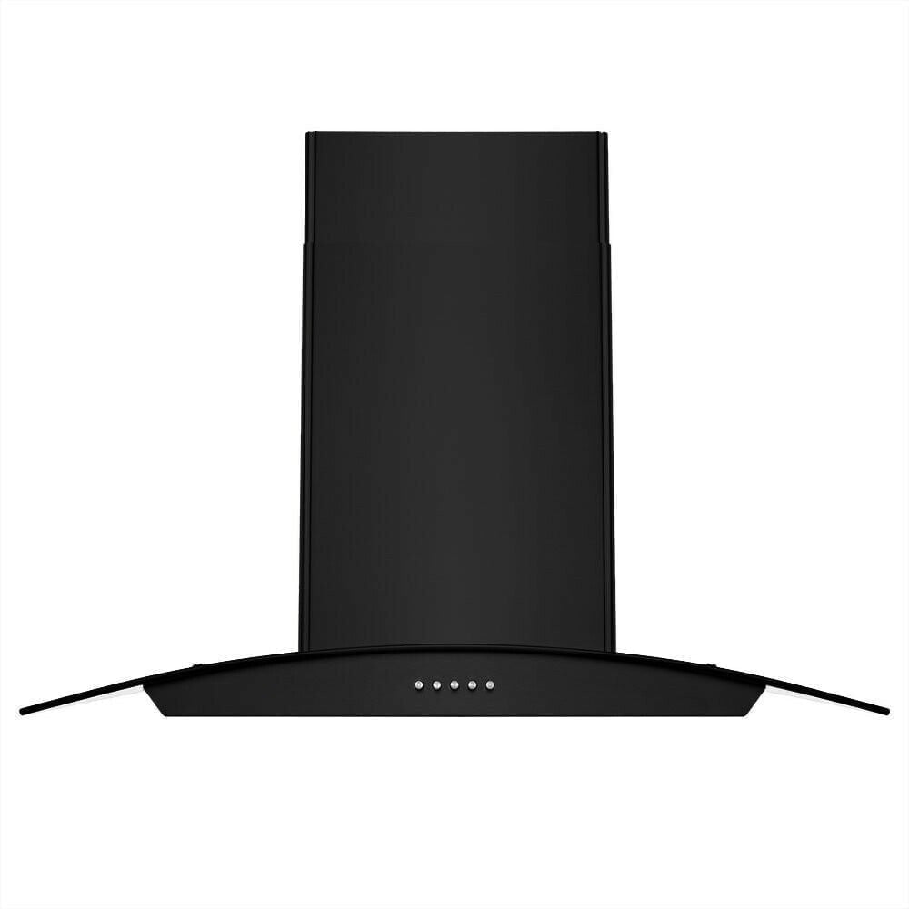 Joeaonz 30-Inch Island Mount Range Hood with Glass Vent, 900 CFM, 3-Speed Control, 120V