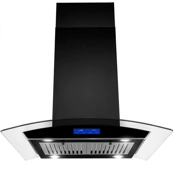 Tieasy Range Hood 36 inch Island Mount Range Hood 900 CFM Kitchen Digital Panel 3-Speed