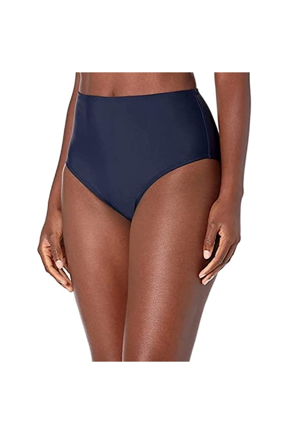 Women's High Waist Bikini Bottom Navy M New