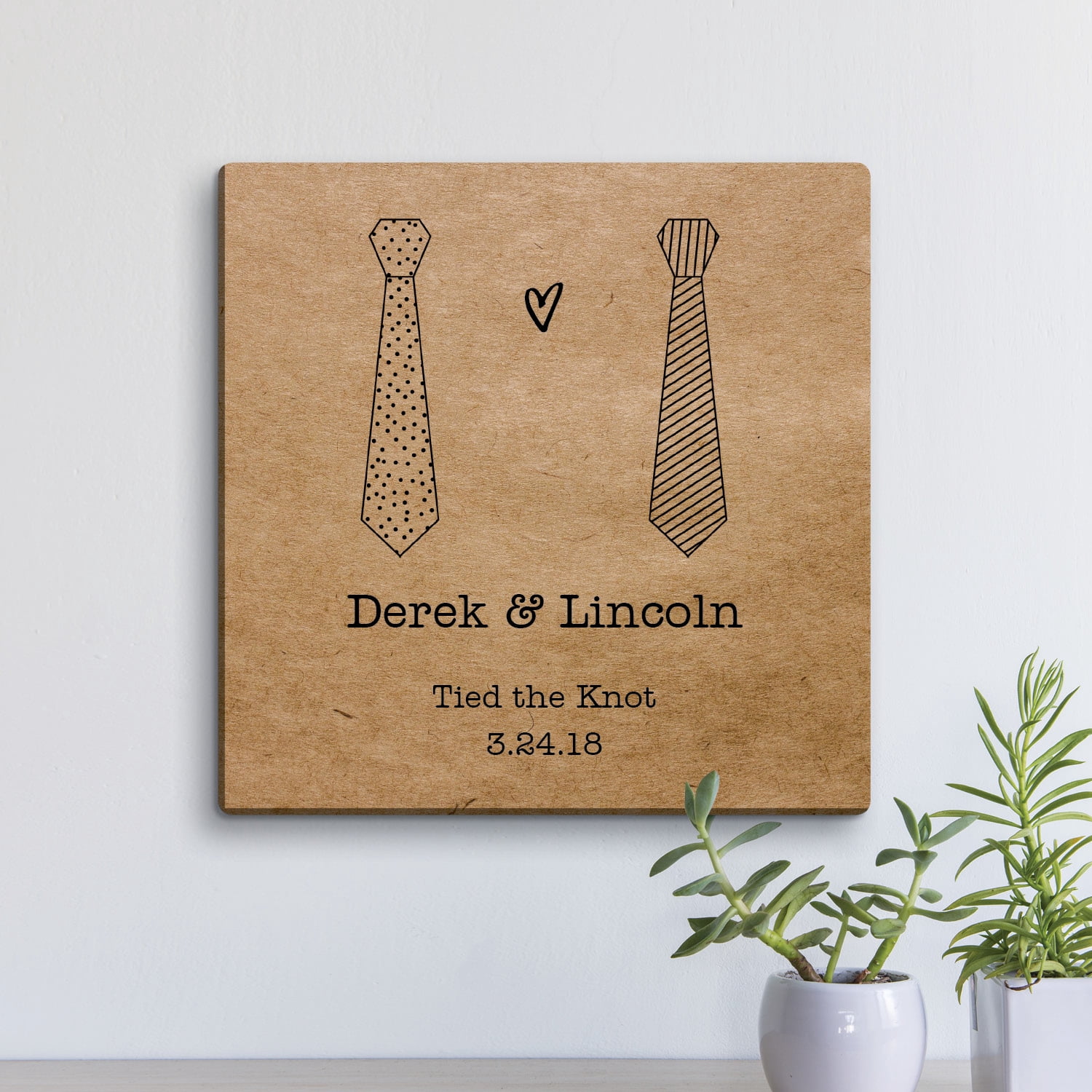 Tied The Knot Personalized 12 x 12 Canvas