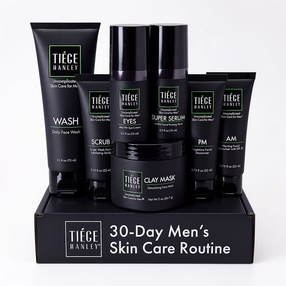 Tiege Hanley Revitalization Skin Care Routine  System for Men with Face Serum and Detoxifying Clay Mask, Level 4