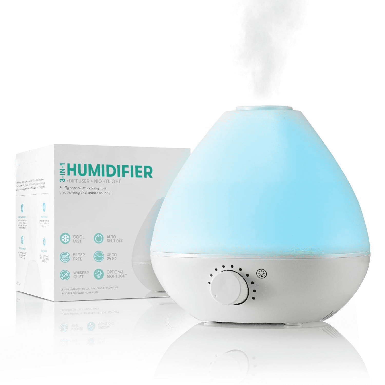 Tielewhite 3-in-1 Cool Mist Humidifier for Baby with Diffuser ...