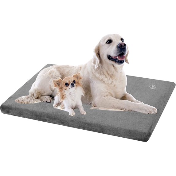 Tielewhite Stylish Dog Bed Mat Dog Crate Pad Mattress Reversible (Cool & Warm), Water Proof Linings, Removable Machine Washable Cover,Firm Support Small to XX Large Dogs,Grey,XL(41''''*28''''*3'''')