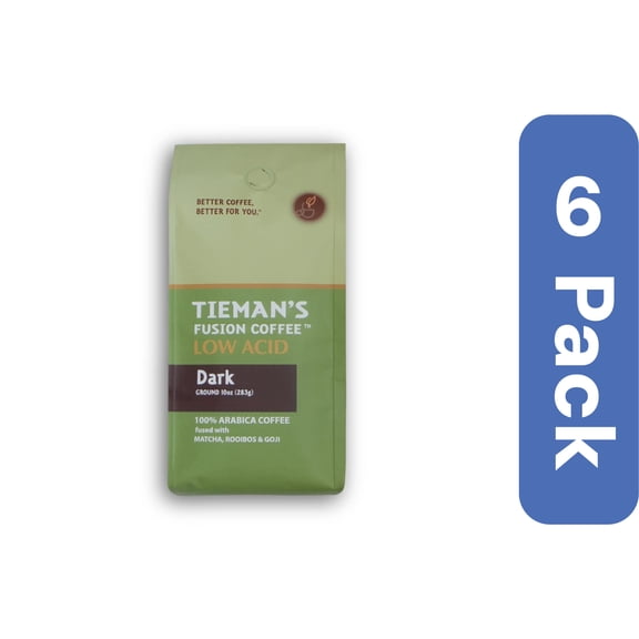 Tieman's Fusion Coffee Ground Dark 10 oz (Pack Of 6)