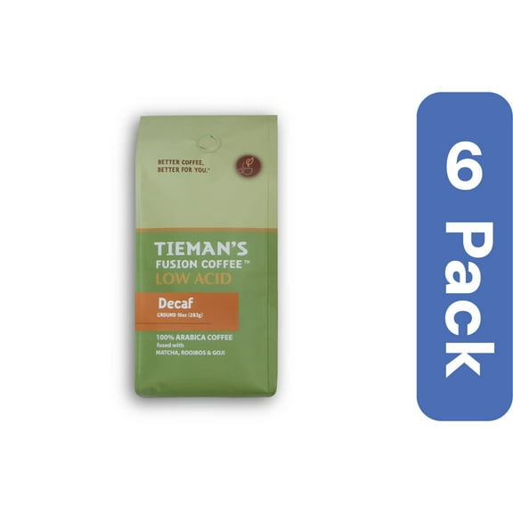 Tieman's Fusion Coffee Ground Decaf 10 oz (Pack Of 6)
