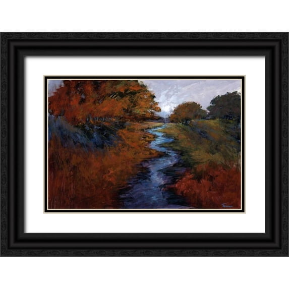 Tienhaara, Michael 24x17 Black Ornate Wood Framed with Double Matting Museum Art Print Titled - Spring Stream I
