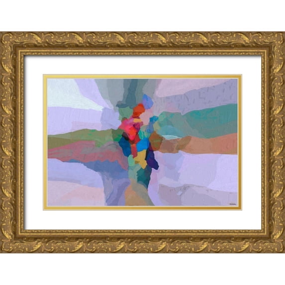 Tienhaara, Michael 32x23 Gold Ornate Wood Framed with Double Matting Museum Art Print Titled - Cascading hues II