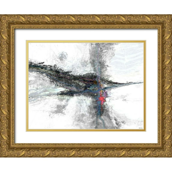Tienhaara, Michael 32x25 Gold Ornate Wood Framed with Double Matting Museum Art Print Titled - B and W I Color Accents II
