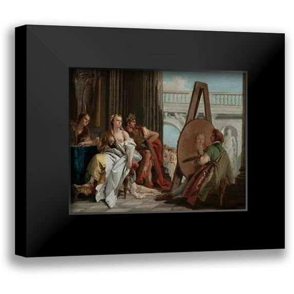 Tiepolo, Giovanni Battista 14x12 Black Modern Framed Museum Art Print Titled - Alexander the Great and Campaspe in the Studio of Apelles