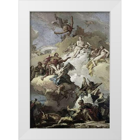 Tiepolo, Giovanni Battista 14x18 White Modern Wood Framed Museum Art Print Titled - Apotheosis of Aeneas