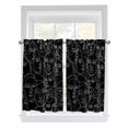 thumbnail image 1 of Tier Curtains 45 Inches Long, Abstract Style Window Treatment Curtain Drapes, Black Face Line Modern Character Art Small Curtain Drapes for Bathroom Laundry Room, 27.5"x45", 2 Panels, 1 of 7