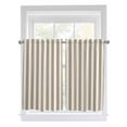thumbnail image 1 of Tier Curtains 45 Inches Long, Beige Striped Window Treatment Curtain Drapes, Modern Farmhouse Beige White Stripes Small Curtain Drapes for Bathroom Laundry Room, 27.5"x45", 2 Panels, 1 of 7