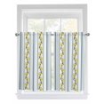 thumbnail image 1 of Tier Curtains 45 Inches Long, Lemon Striped Window Treatment Curtain Drapes, Yellow Fruit Blue White Geometric Small Curtain Drapes for Bathroom Laundry Room, 27.5"x45", 2 Panels, 1 of 7