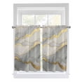 thumbnail image 1 of Tier Curtains 45 Inches Long, Marble Grey Window Treatment Curtain Drapes, Modern Gold Luxury Neutral Texture Small Curtain Drapes for Bathroom Laundry Room, 27.5"x45", 2 Panels, 1 of 7