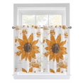 thumbnail image 1 of Tier Curtains 45 Inches Long, Orange Sunflower Window Treatment Curtain Drapes, Spring Summer Botanical Flowers Small Curtain Drapes for Bathroom Laundry Room, 27.5"x45", 2 Panels, 1 of 7