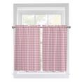 thumbnail image 1 of Tier Curtains 45 Inches Long, Pink Window Treatment Curtain Drapes, Grid Checkered Plaid Gingham Lattice Trellis Small Curtain Drapes for Bathroom Laundry Room, 27.5"x45", 2 Panels, 1 of 7