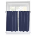 thumbnail image 1 of Tier Curtains 45 Inches Long, Pure Dark Blue Window Treatment Curtain Drapes, Simple Solid Color Window Half Privacy Curtains for Bedroom Bathroom, 42"x45", 2 Panels, 1 of 7