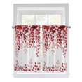 thumbnail image 1 of Tier Curtains 45 Inches Long, Red Eucalyptus Leaves Window Treatment Curtain Drapes, Summer Botanical Weeping Small Curtain Drapes for Bathroom Laundry Room, 27.5"x45", 2 Panels, 1 of 7