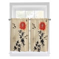 thumbnail image 1 of Tier Curtains 45 Inches Long, Retro Flower Bird, Window Treatment Curtain Drapes, Classical Spring Summer Plant Small Curtain Drapes for Bathroom Laundry Room, 27.5"x45", 2 Panels, 1 of 7