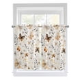 thumbnail image 1 of Tier Curtains 45 Inches Long, Retro Spring Floral Window Treatment Curtain Drapes, Brown Butterfly Botanical Window Half Privacy Curtains for Bedroom Bathroom, 42"x45", 2 Panels, 1 of 7