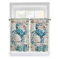 thumbnail image 1 of Tier Curtains 45 Inches Long, Teal Crab Coastal Window Treatment Curtain Drapes, Summer Beach Nautical Starfish Retro Window Half Privacy Curtains for Bedroom Bathroom, 42"x45", 2 Panels, 1 of 7