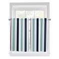 thumbnail image 1 of Tier Curtains 45 Inches Long, Turquoise Navy Blue Striped Window Treatment Curtain Drapes, Farmhouse Stripe Art Window Half Privacy Curtains for Bedroom Bathroom, 42"x45", 2 Panels, 1 of 7