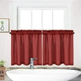 thumbnail image 1 of Tier Curtains, Rod Pocket Waterproof Waffle Weave Textured Short Curtain Valance, 1 of 6