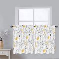 thumbnail image 1 of Tier Curtains, Yellow Flower Watercolor Kitchen Curtains, Yellow Gray Floral Rod Pocket Window Treatment Tier Pair for Kitchen Bathroom RV Basement Laundry, Set 2, 26 Inch Wide 24 Inch Long, 1 of 6