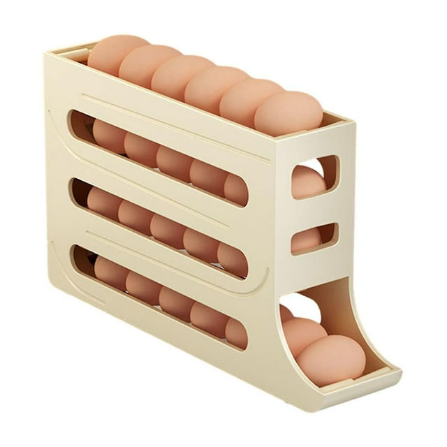 Tier Egg Dispenser Automatic Egg Roller Refrigerator Rolling Egg Holder
