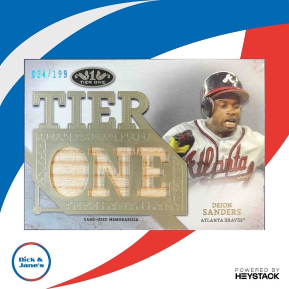 Tier One Deion Sanders #T1RD-DSA Tier One Relics Die Cut Atlanta Braves MLB Baseball Trading Card