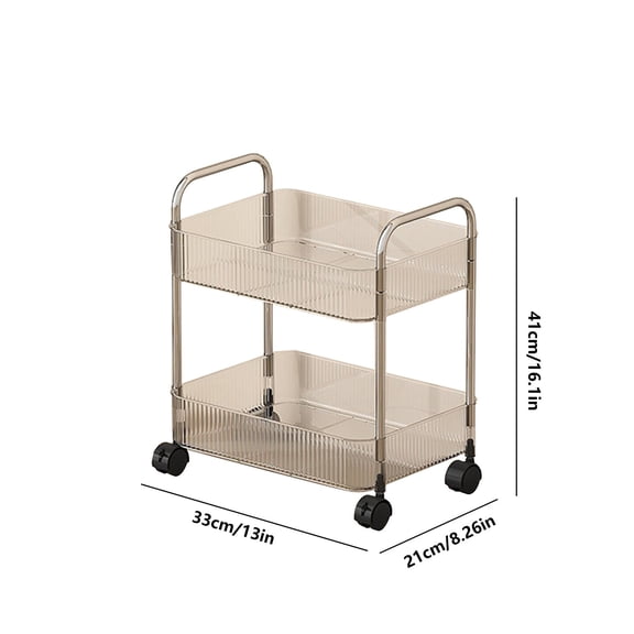 Tier Rolling Storage Cart with Wheels, Plastic Organizer for Kitchen, Living Room, Office, Bathroom, Space-Saving Design, Easy Maneuverability, Sturdy Construction