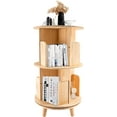 thumbnail image 1 of Tier Rotating Bookshelf 360° Revolving Bookcase Rotating Stackable Shelves Floor Standing Storage Wood Bookshelf Organizer Display Rack for Living Rooms Study Room Office Bedroom, 1 of 17