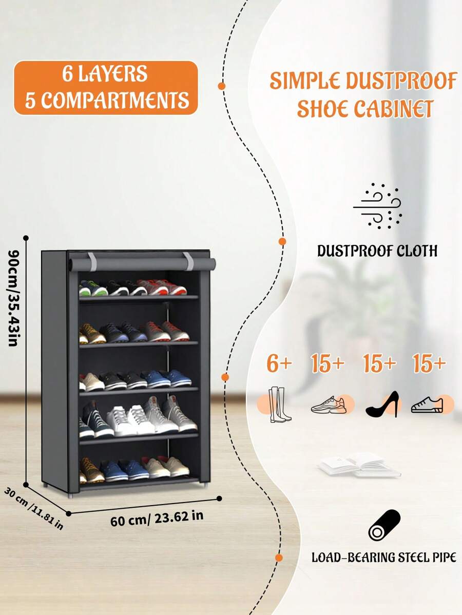 Large Metal Shoe Rack – 10-Tier Stackable Organizer With Dust Cover, Holds 40–50 Pairs