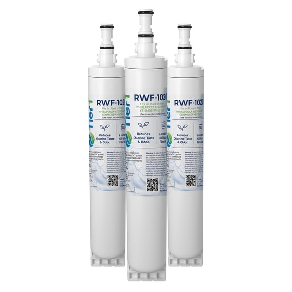 Tier1 4396508 Refrigerator Water Filter 3-pk | Replacement for Whirlpool 4396508, 4396510, 4392857, NLC240V, Kenmore 46-9010, Filter 5, EDR5RXD1, Fridge Filter